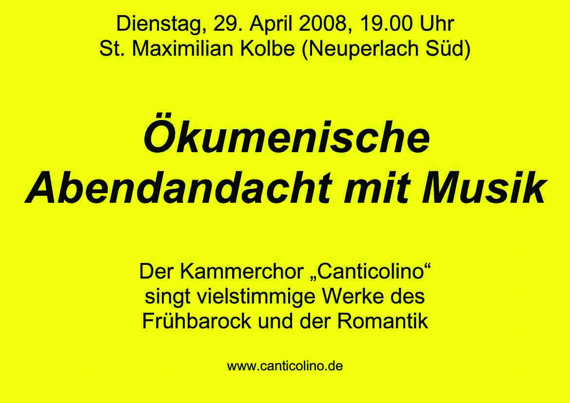 Plakat vom 29. April 2008