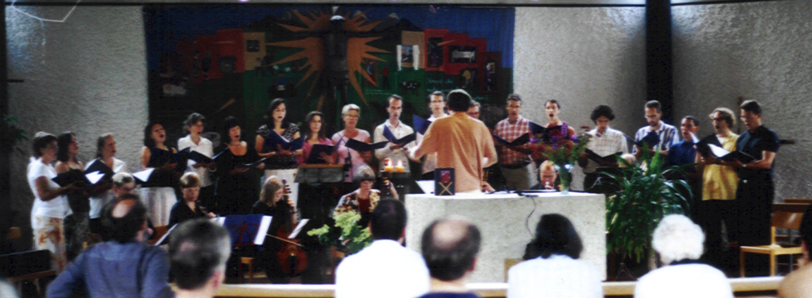 Foto vom Chor Canticolino beim Konzert zusammen mit dem Barockensemble "Compagnia Seicento M&uuml;nchen" in St. Stephan im Juli 2007